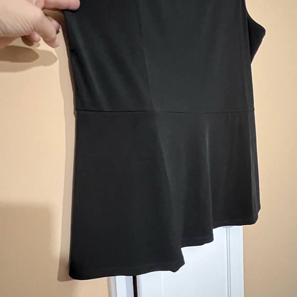 Susan Graver Liquid Knit Black Tank with Peplum Seaming Detail - Picture 4 of 10